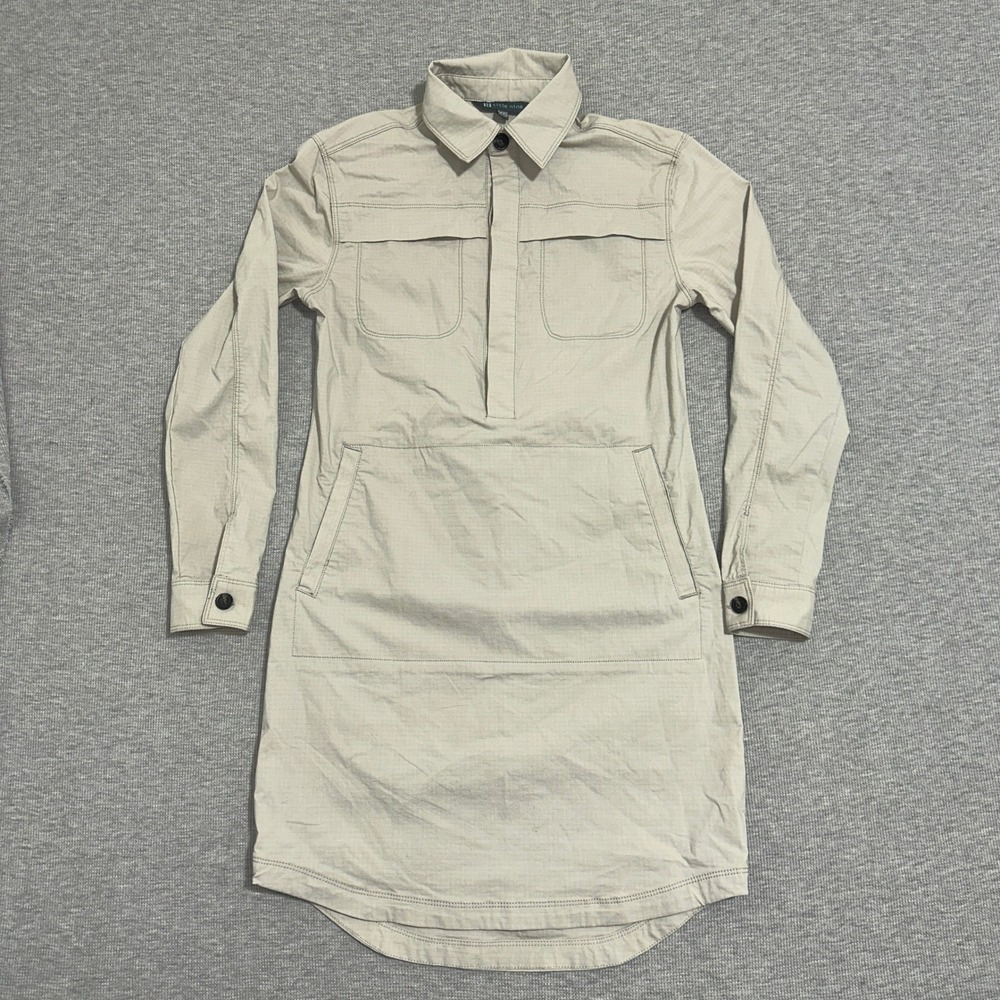 Title Nine Womens Beige Ripstop Utility Popover Shirt Dress TN-120930 Size XS